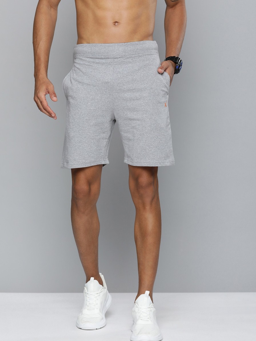 Men HRX by Hrithik Roshan Track Pants & Shorts | Buy Hrx By Hrithik Roshan Men Grey Melange Solid Shorts - Apparel For Men