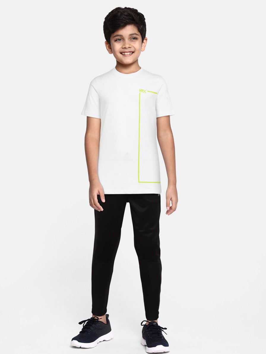 Kids HRX by Hrithik Roshan Hrx | Buy Hrx By Hrithik Roshan Boys White Typography Printed Lifestyle T Shirt - Apparel For Boys