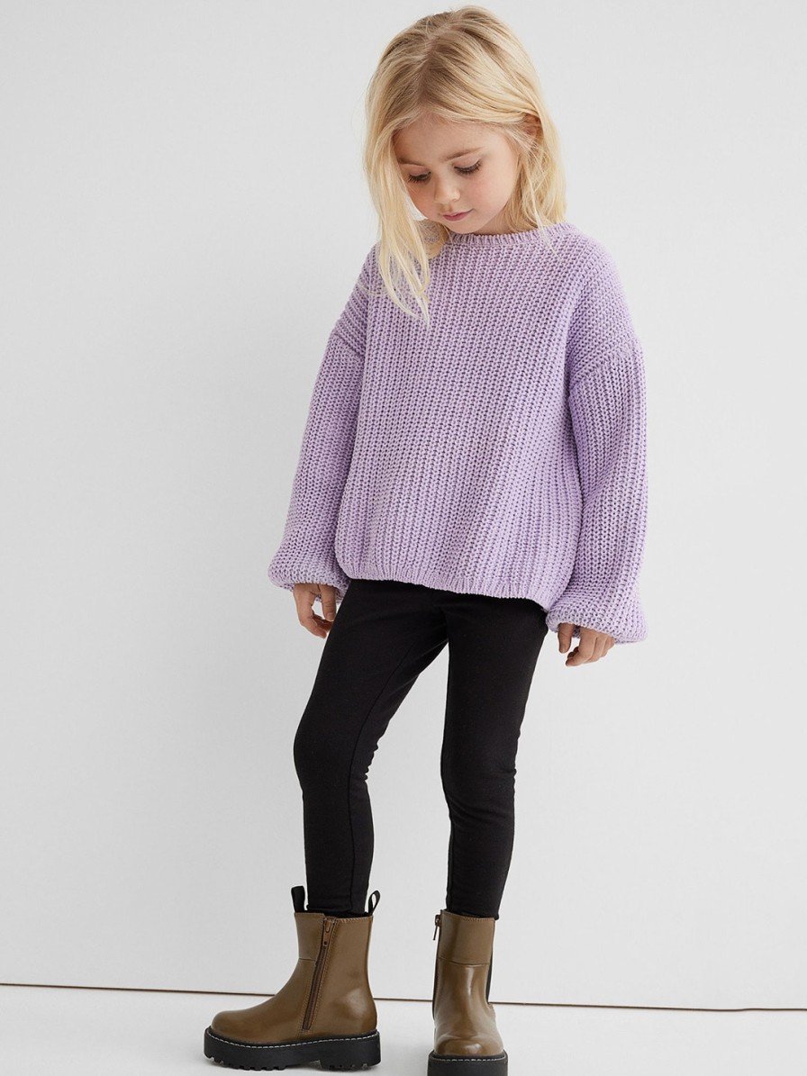 Kids H&M Tights & Leggings | Buy H&M Girls Black Solid Brushed Inside Leggings - Apparel For Girls