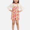 Kids Nauti Nati Dungarees & Jumpsuits | Buy Nauti Nati Girls Cotton White & Multi Floral Printed Dungaree Set - Apparel For Girls