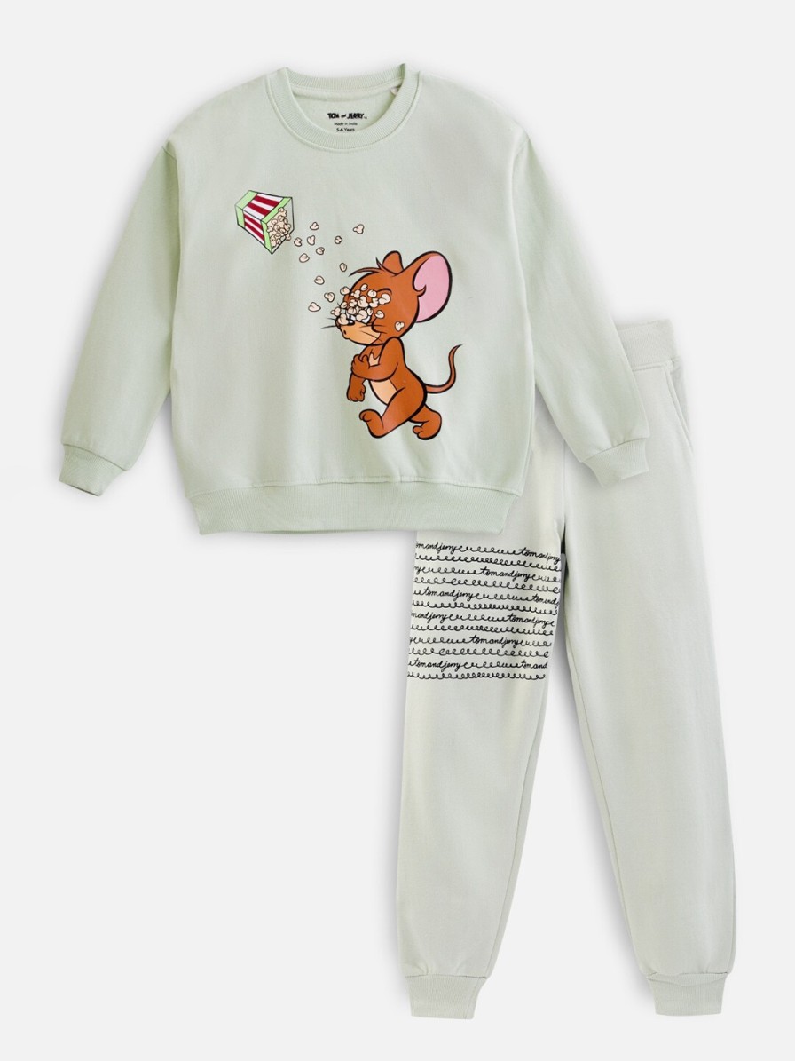 Kids Nap Chief Clothing Sets | Buy Nap Chief Kids Tom And Jerry Printed Pure Cotton Oversized T Shirt With Pyjamas - Apparel For Unisex Kids