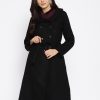 Women Athena Jackets & Coats | Buy Athena Women Black Solid Longline Overcoat - Apparel For Women