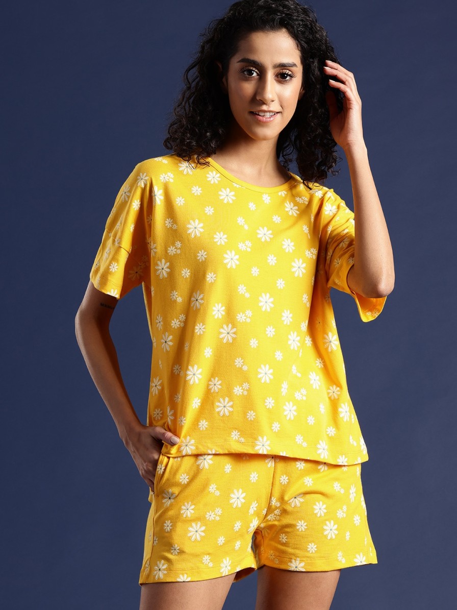 Women Mast & Harbour Sleepwear & Loungewear | Buy Mast & Harbour Women Floral Printed Short Set - Apparel For Women