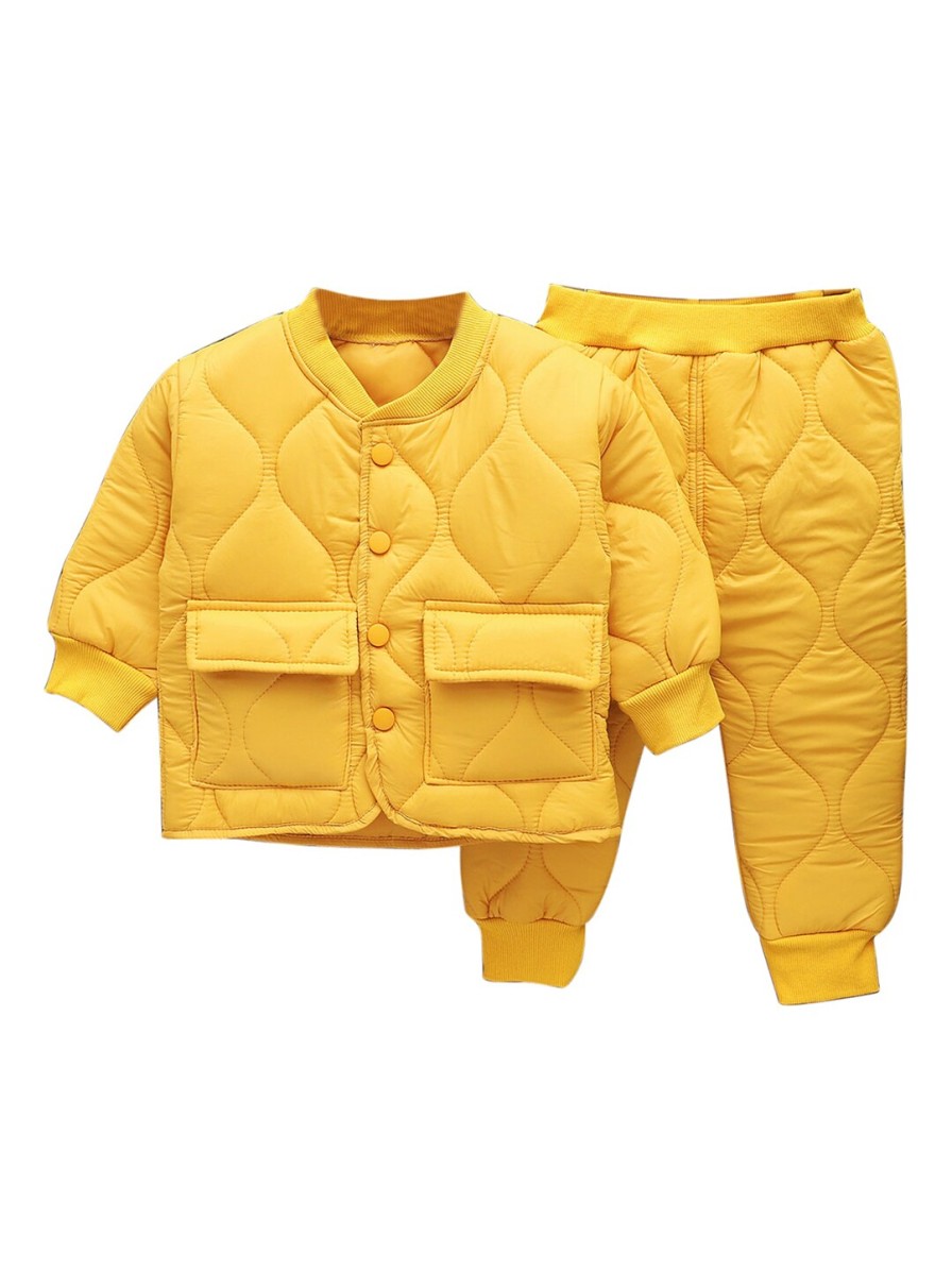 Kids StyleCast Winter Wear | Buy Stylecast Boys Yellow Stand Collar Cotton Puffer Jacket - Apparel For Boys