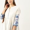 Women Anouk Kurtis, Tunics & Tops | Buy Anouk White Mandarin Collar Empire Top - Apparel For Women