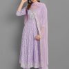 Women SINGNI Kurtas & Suits | Buy Singni Women Purple Ethnic Motifs Embroidered Mirror Work Kurta With Trousers & Dupatta - Apparel For Women