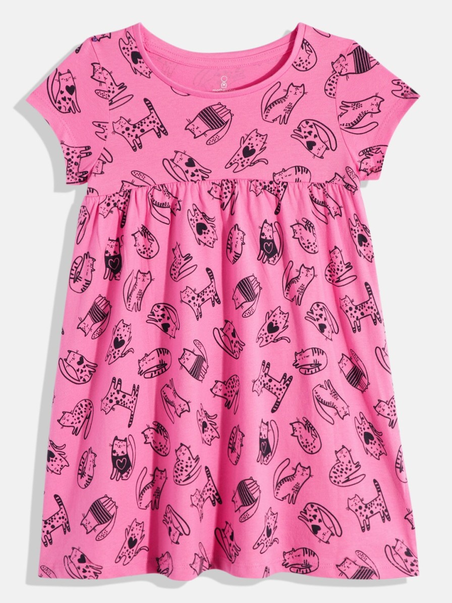 Kids mothercare Mothercare | Buy Mothercare Girls Conversational Printed Pure Cotton Fit & Flare Dress - Apparel For Girls