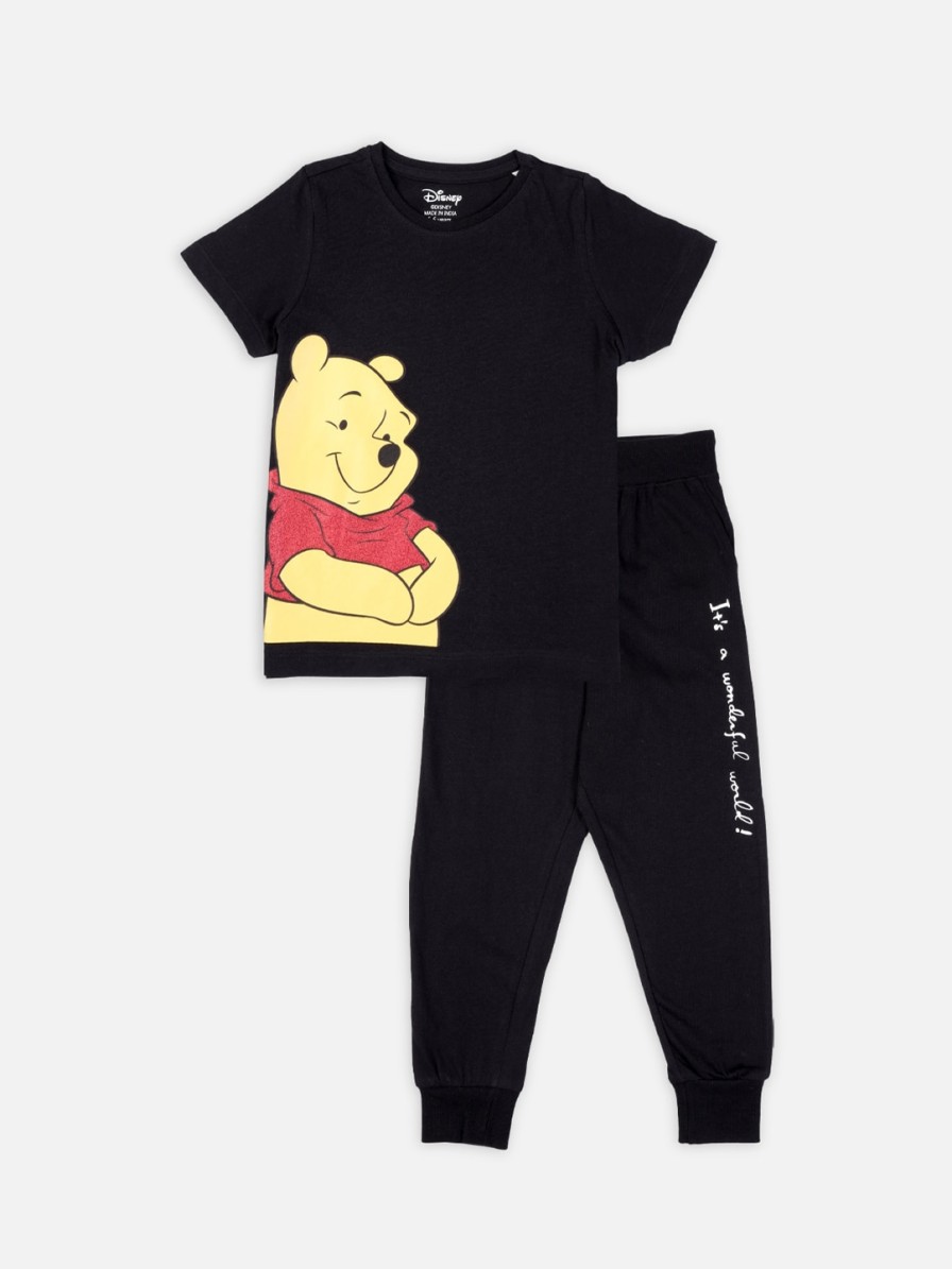 Kids Nap Chief Nightwear & Loungewear | Buy Nap Chief Kids Black & Red Winnie The Pooh Night Suit - Apparel For Unisex Kids