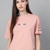 Women Roadster Tshirts | Buy Roadster Women Pink Printed Detail Round Neck T Shirt - Apparel For Women