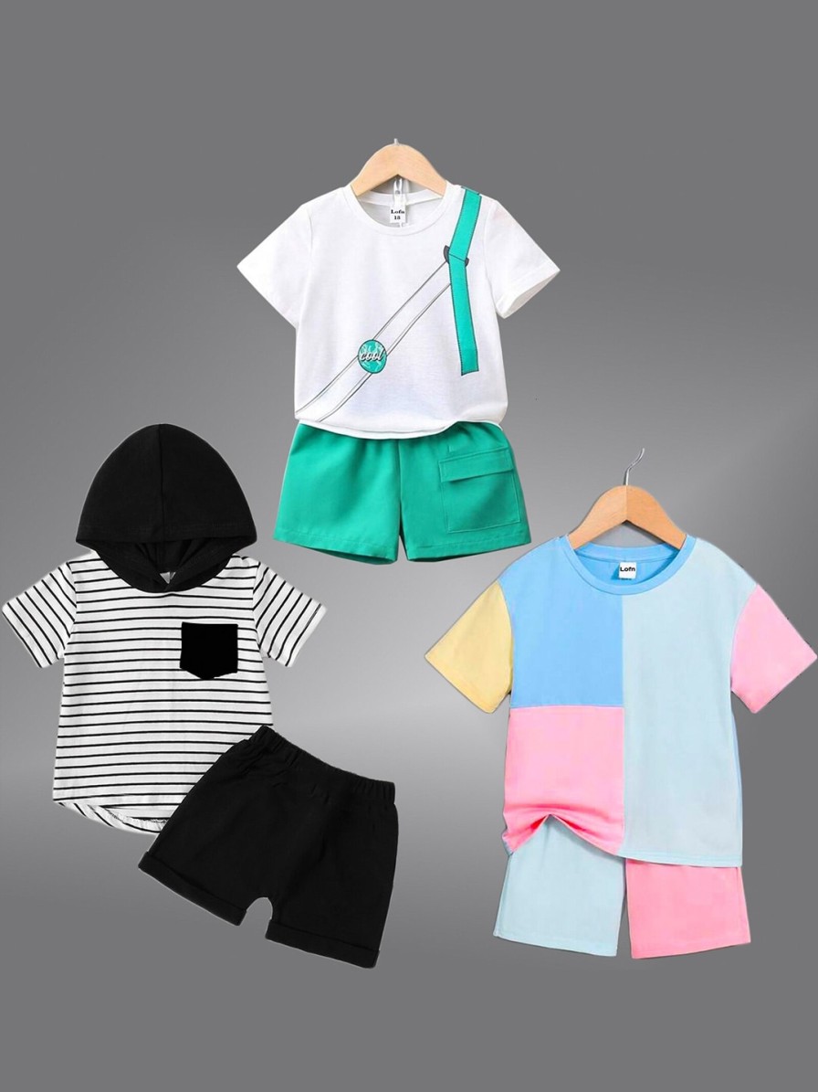 Kids BAESD Clothing Sets | Buy Baesd Kids Pack Of 3 Printed T Shirt With Shorts - Apparel For Unisex Kids