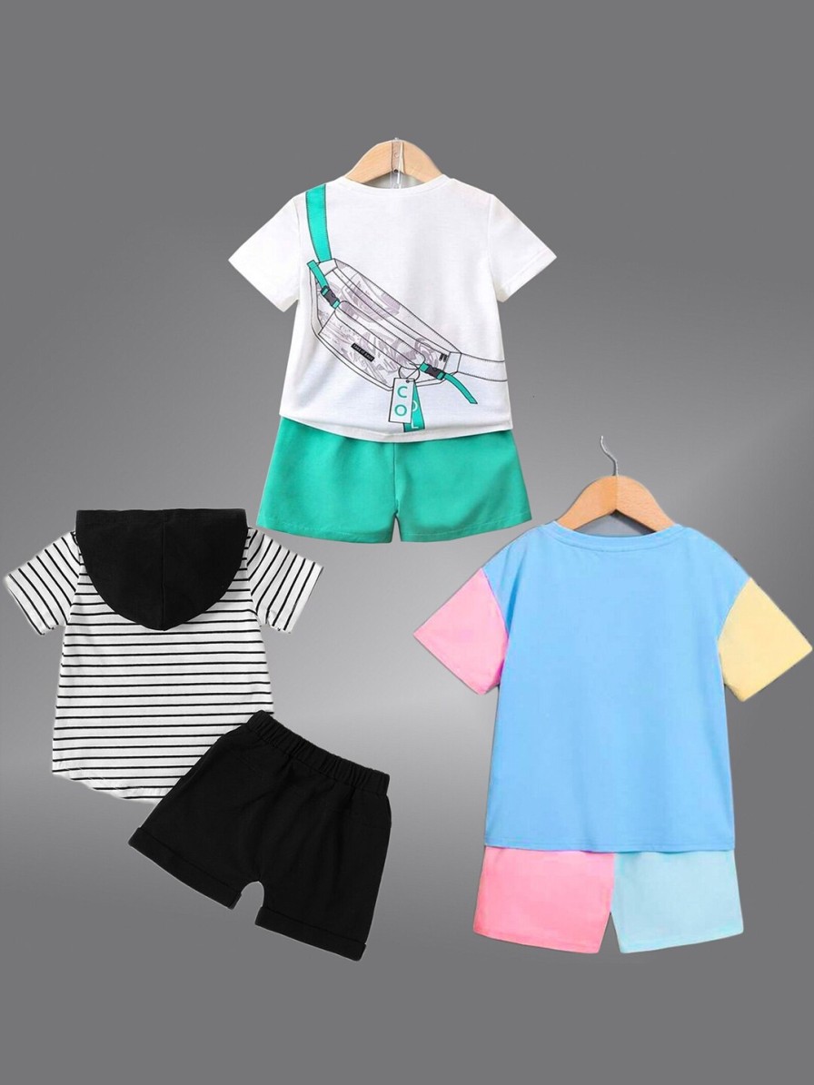 Kids BAESD Clothing Sets | Buy Baesd Kids Pack Of 3 Printed T Shirt With Shorts - Apparel For Unisex Kids