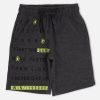 Kids Sweet Dreams Nightwear & Loungewear | Buy Sweet Dreams Boys Charcoal Grey & Yellow Printed Lounge Shorts - Apparel For Boys