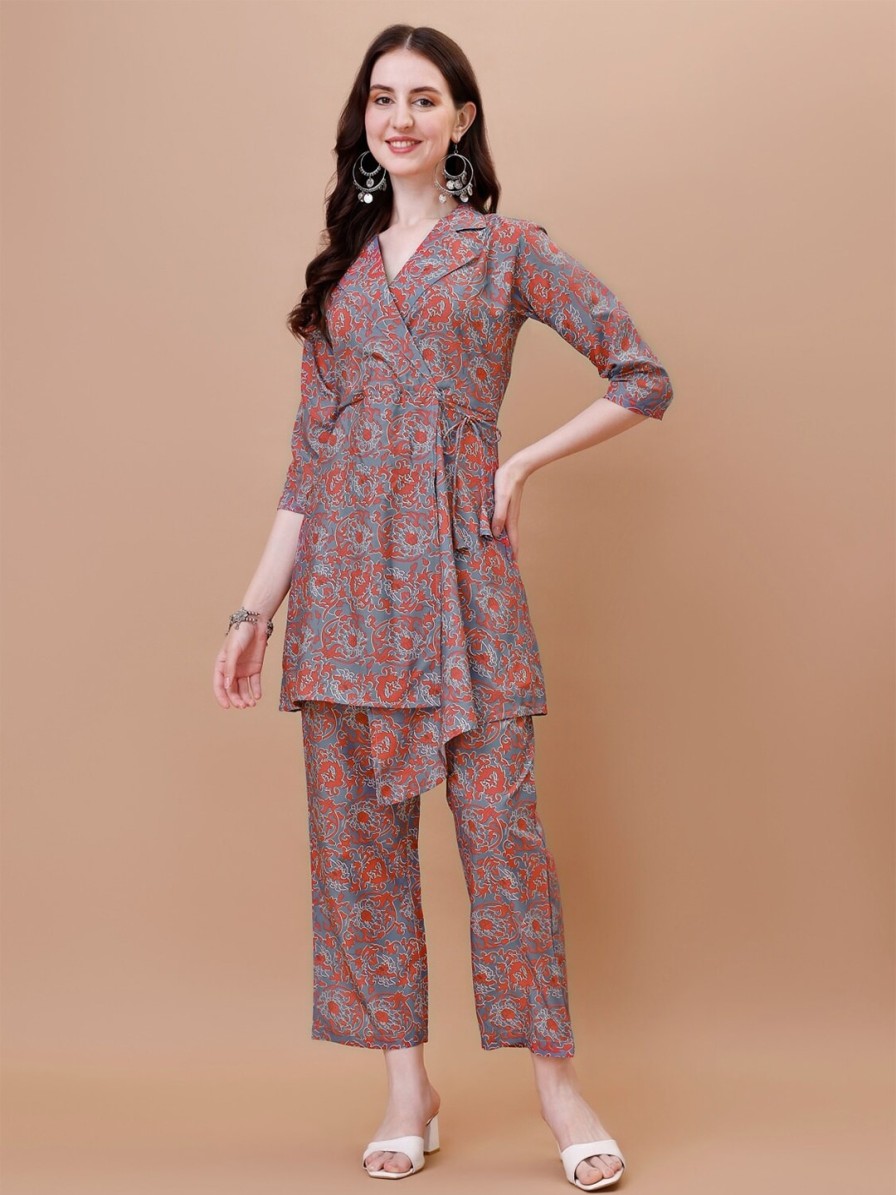 Women Anouk Co-Ords | Buy Anouk Printed Shawl Neck Co Ords Sets With Palazzos - Apparel For Women