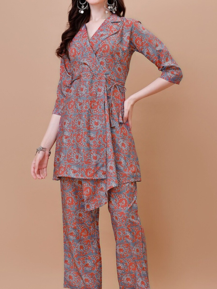 Women Anouk Co-Ords | Buy Anouk Printed Shawl Neck Co Ords Sets With Palazzos - Apparel For Women