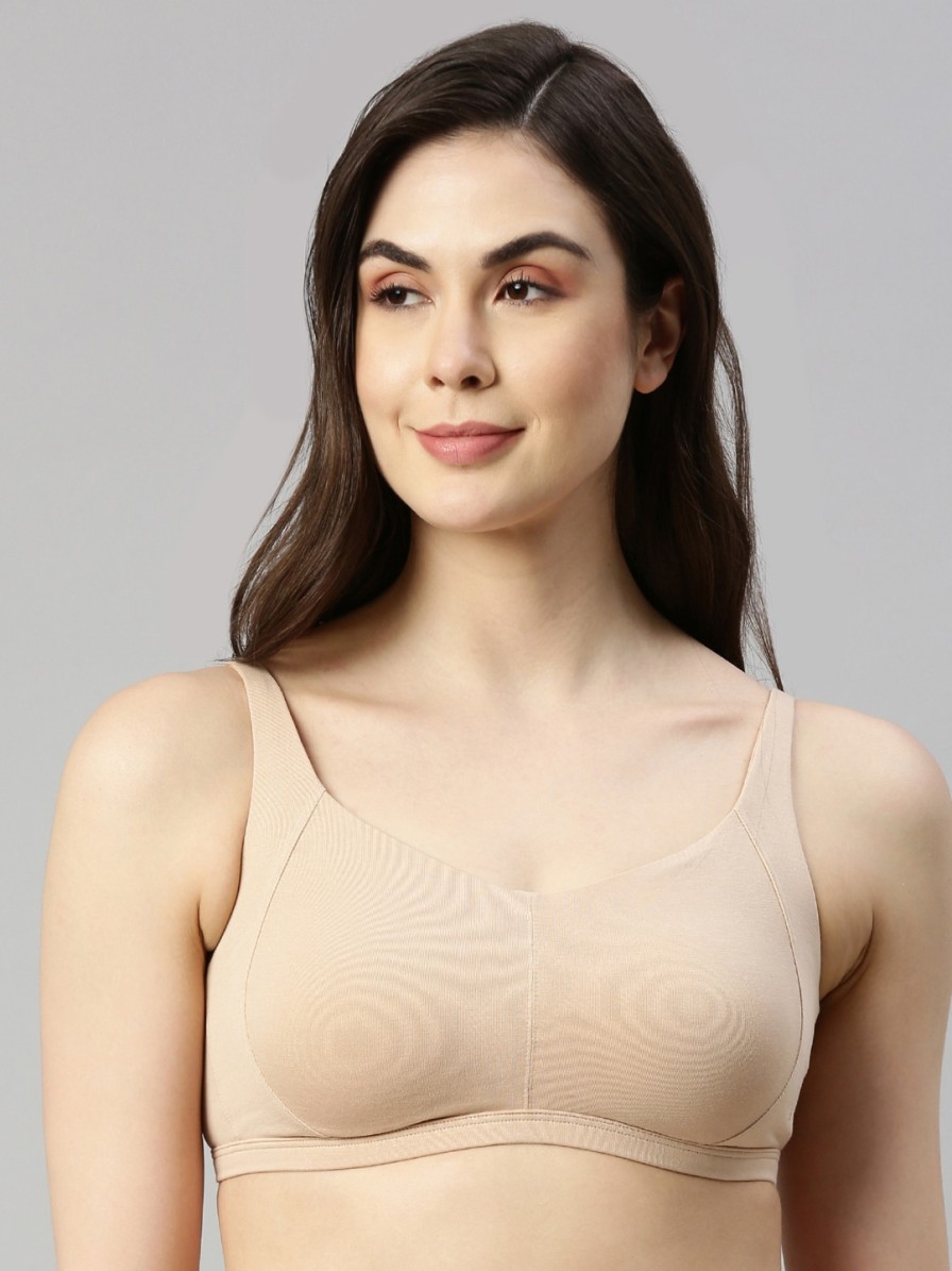 Women Enamor Bra | Buy Enamor Nude Coloured Minimizer Antimicrobial Bra Lightly Padded - Apparel For Women