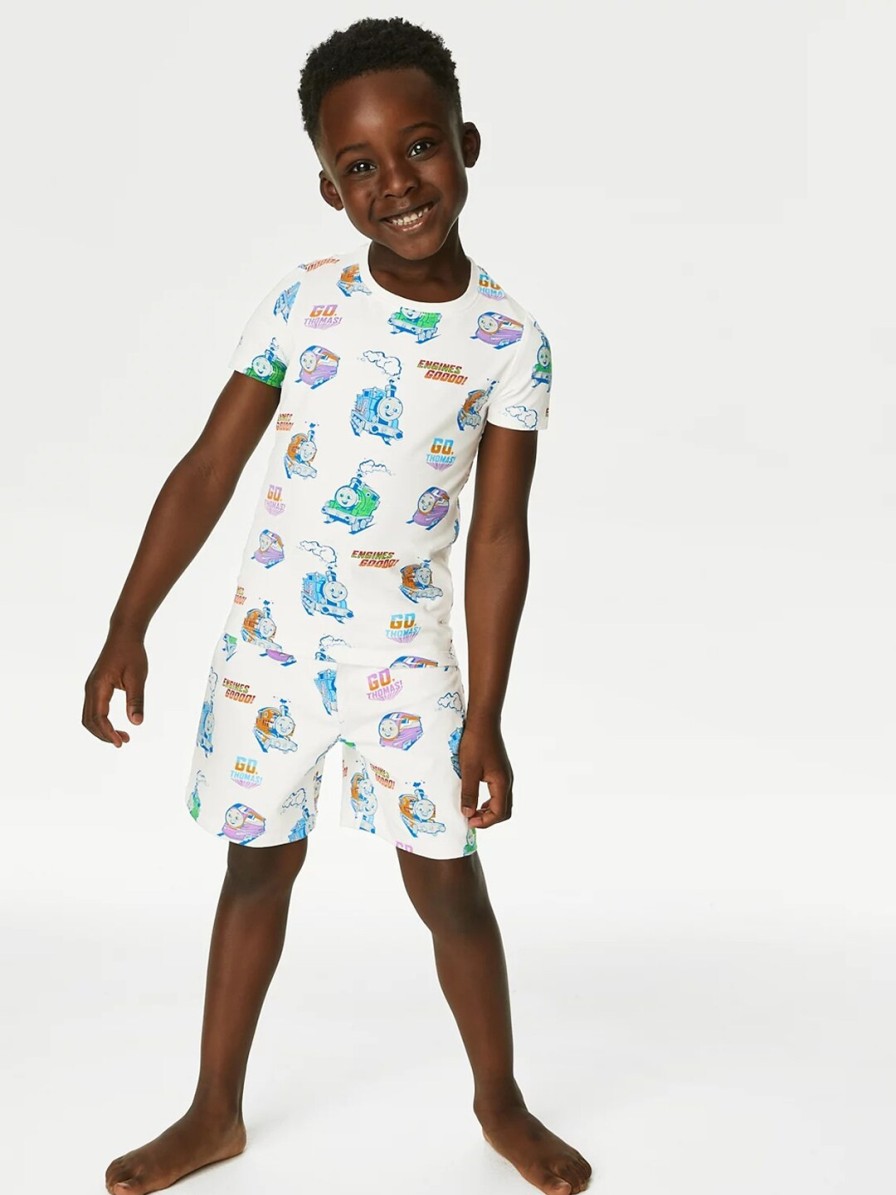 Kids Marks & Spencer Nightwear & Loungewear | Buy Marks & Spencer Boys Thomas And Friends Printed Cotton Night Suit - Apparel For Boys