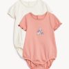 Kids Marks & Spencer Bodysuits | Buy Marks & Spencer Girls Pack Of 2 Printed Cotton Bodysuits - Apparel For Girls