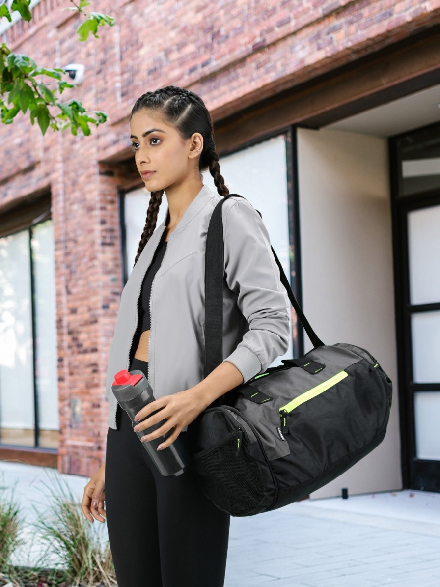 Men Gear Sports Accessories | Buy Gear Unisex Black & Grey Colourblocked Cross Training Duffel Bag - Accessories For Unisex