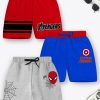 Kids YK Marvel Shorts | Buy Yk Marvel Boys Pack Of 3 Spiderman Captain America & Avengers Printed Shorts - Apparel For Boys