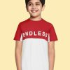 Kids HRX by Hrithik Roshan Hrx | Buy Hrx By Hrithik Roshan Boys White & Red Typography Colourblocked Lifestyle T Shirt - Apparel For Boys