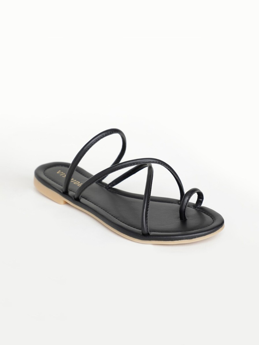 Women Vishudh Flats | Buy Vishudh Women Black Solid One Toe Flats - Footwear For Women