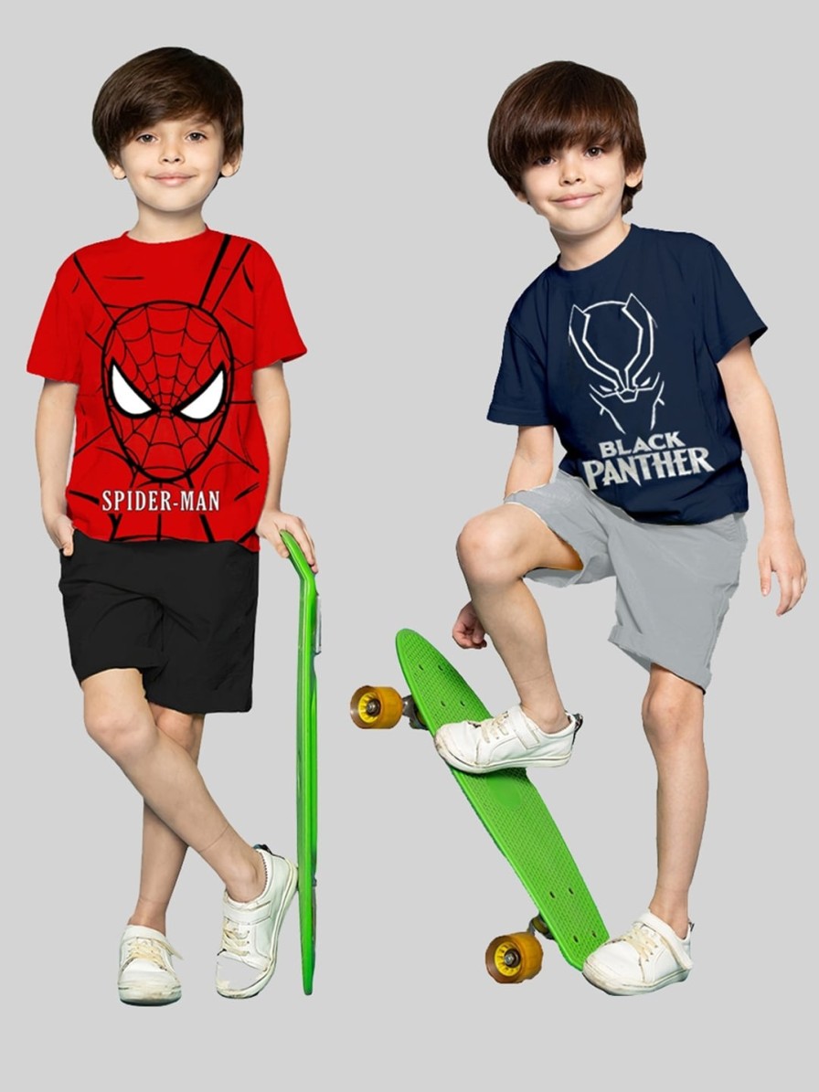 Kids KUCHIPOO Clothing Sets | Buy Kuchipoo Boys Pack Of 2 Printed Cotton T Shirt With Shorts - Apparel For Boys