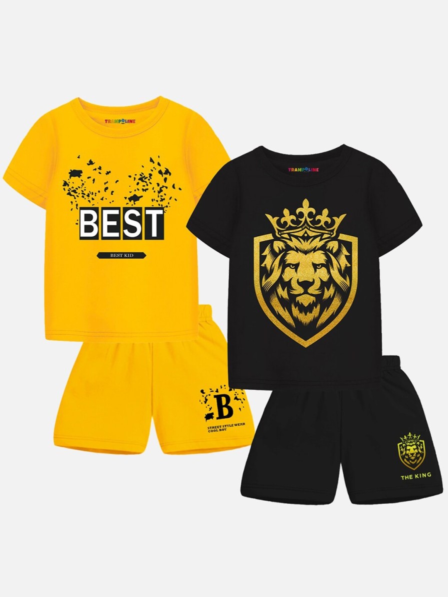 Kids Trampoline Value Packs | Buy Trampoline Kids Pack Of 2 Printed T Shirt With Shorts - Apparel For Unisex Kids