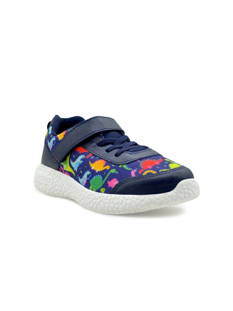 Kids KazarMax Sports Shoes | Buy Kazarmax Kids Navy Blue & Green Dinosaurs Print Walking Shoes - Sports Shoes For Unisex 10705068 | Myntra