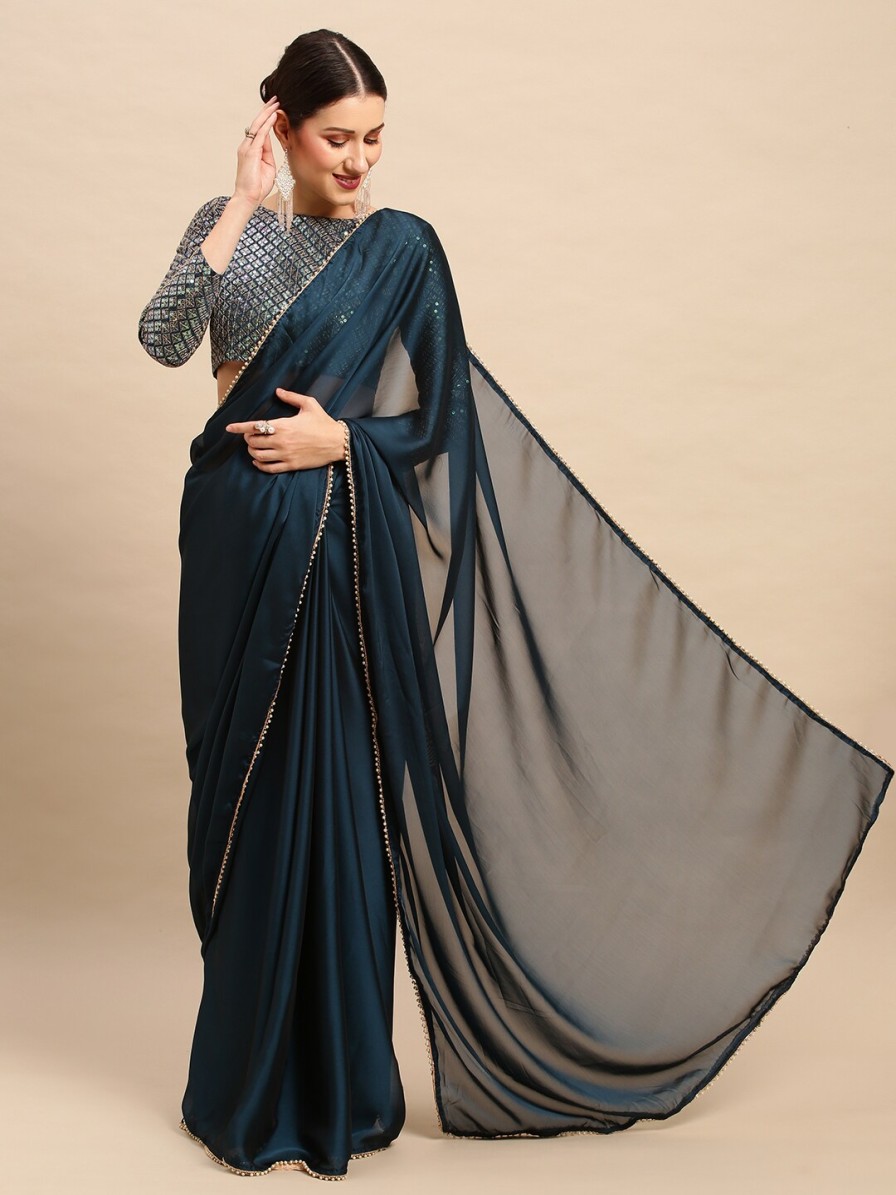 Women Anouk Sarees | Buy Anouk Sequinned Pure Georgette Saree - Apparel For Women