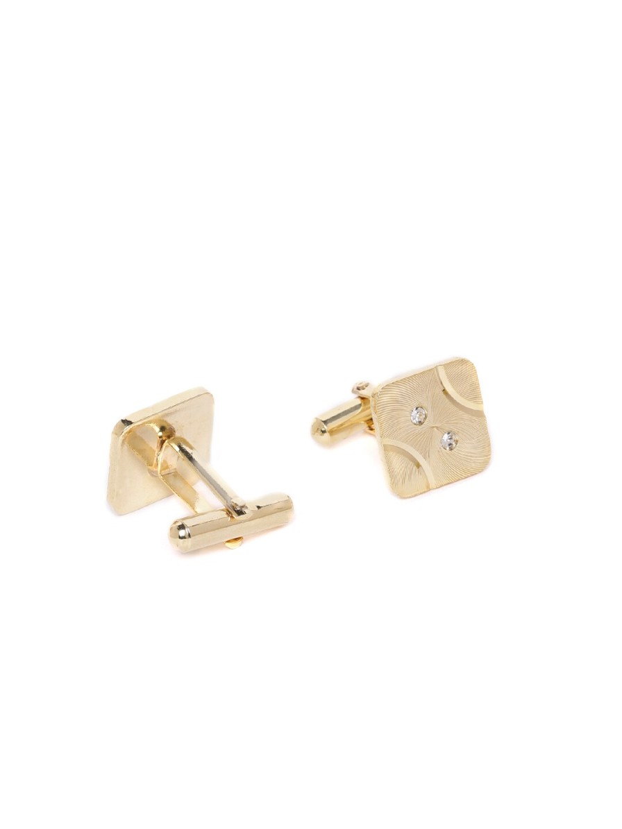 Men D.C Creation Ties, Cufflinks & Pocket Squares | Buy D.C Creation Men Gold Plated Artificial Stone Studded Square Cufflinks & Tie Pin - Accessories For Men