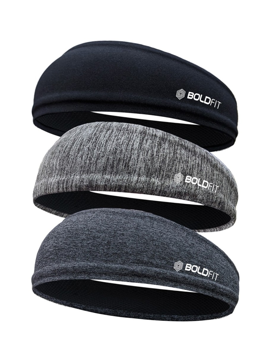 Men BOLDFIT Mufflers, Scarves & Gloves | Buy Boldfit Black & Grey Non Slip Headband - Accessories For Unisex