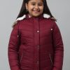 Kids Cantabil Jacket, Sweater & Sweatshirts | Buy Cantabil Girls Hooded Faux Fur Trim Lightweight Puffer Jacket - Apparel For Girls