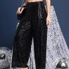 Women Mast & Harbour Trousers & Capris | Buy Mast & Harbour Women Sequinned Embellished Parallel Party Trousers - Apparel For Women