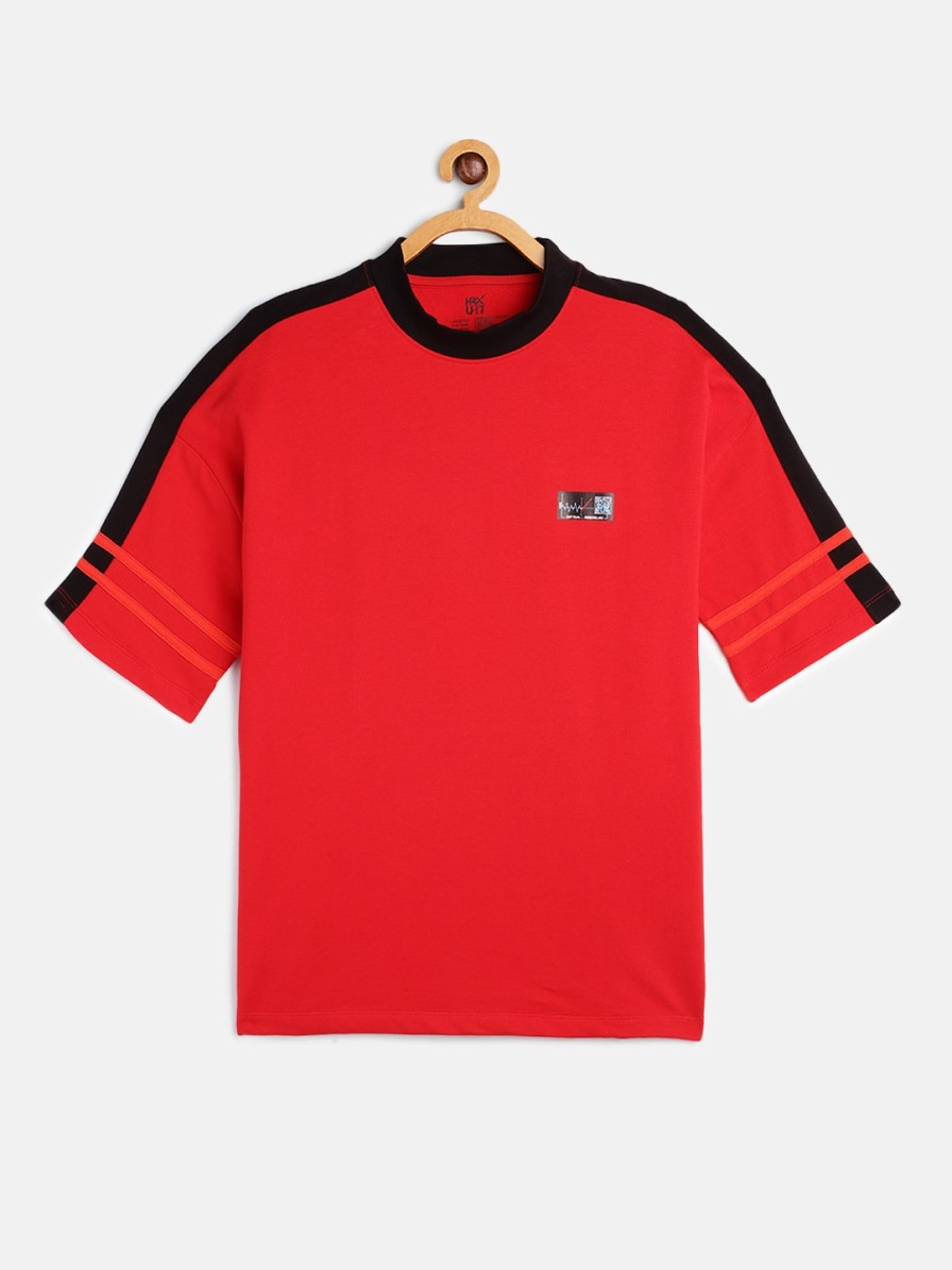 Kids HRX by Hrithik Roshan Hrx | Buy Hrx By Hrithik Roshan Boys Red Solid Slim Fit T Shirt - Apparel For Boys