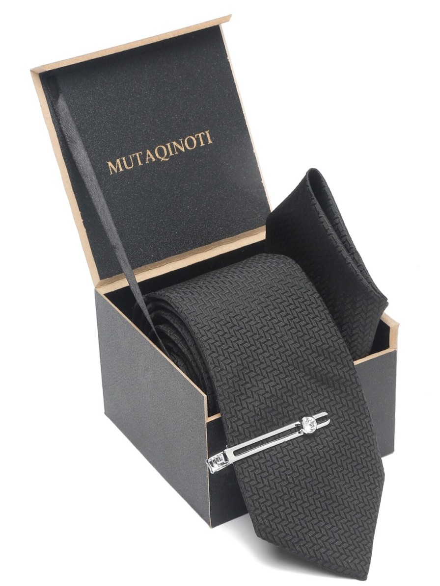 Men MUTAQINOTI Accessory Gift Sets | Buy Mutaqinoti Men Silk Necktie Accessory Gift Set - Accessories For Men