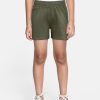 Kids HRX by Hrithik Roshan Hrx | Buy Hrx By Hrithik Roshan Boys Olive Green Solid Lifestyle Cotton Shorts - Apparel For Boys