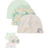 Kids MiArcus Caps & Hats | Buy Miarcus Infant Kids Set Of 3 Printed Cotton Beanies With Mittens - Accessories For Unisex Kids