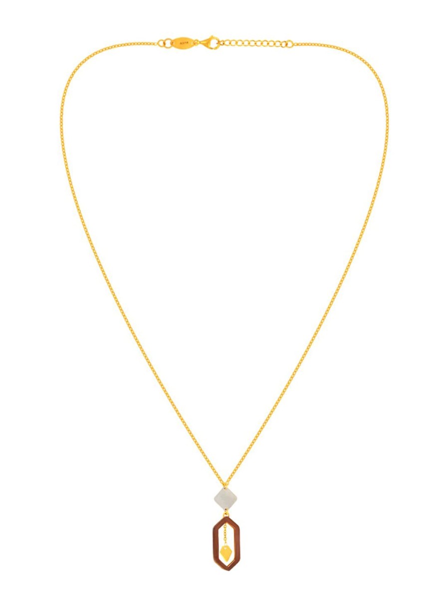 Women BHIMA Fine Jewellery | Buy Bhima 22Kt Gold Stone Pendant Necklace 4.71 Gm - Accessories For Women