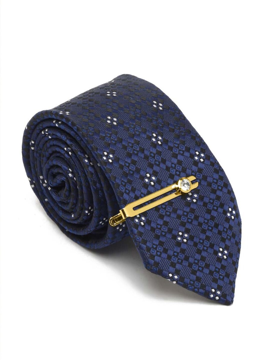 Men LOUIS STITCH Ties, Cufflinks & Pocket Squares | Buy Louis Stitch Men Denim Blue Italian Silk Necktie Accessory Gift Set - Accessories For Men