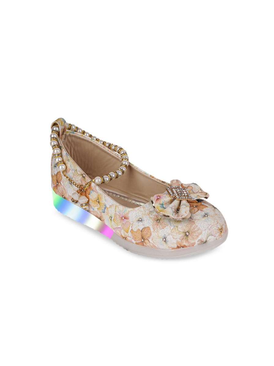 Kids BAESD Flats | Buy Baesd Girls Embellished Printed Party Ballerinas With Bows & Led Lights - Footwear For Girls