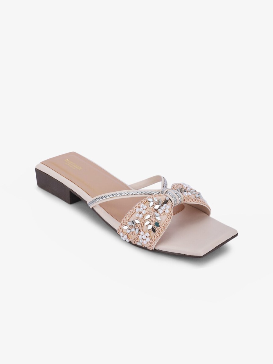 Women Anouk Flats | Buy Anouk Embellished Open Toe Flats - Footwear For Women