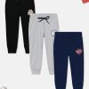 Kids Trampoline Track Pants & Pyjamas | Buy Trampoline Boys Pack Of 3 Solid Cotton Drawstring Joggers - Apparel For Boys