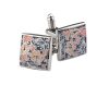 Men PELUCHE Ties, Cufflinks & Pocket Squares | Buy Peluche Blue & Pink Rhodium Plated Enamelled Square Cufflinks - Accessories For Unisex