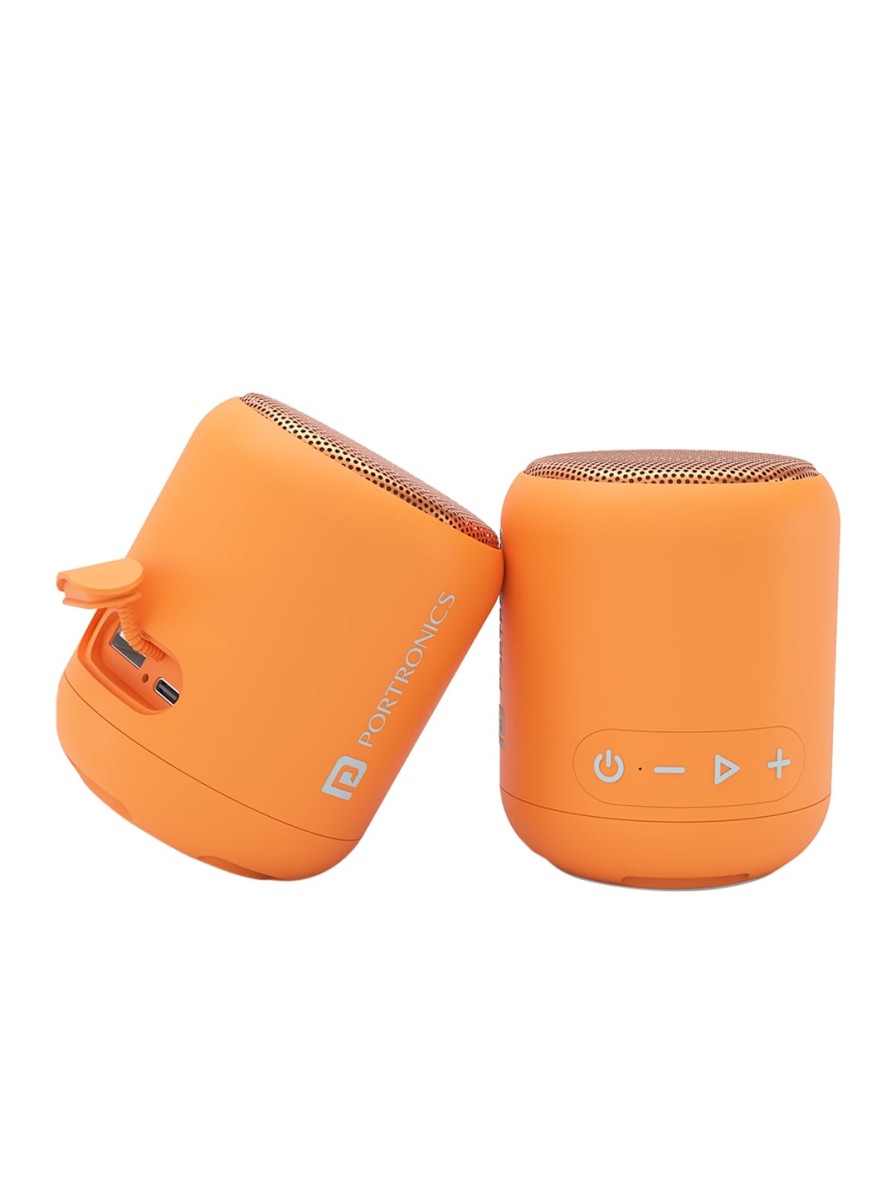 Men Portronics Speakers | Buy Portronics Sounddrum 1 10W Orange Water Resistant Wireless Bluetooth Portable Speakers - Accessories For Unisex