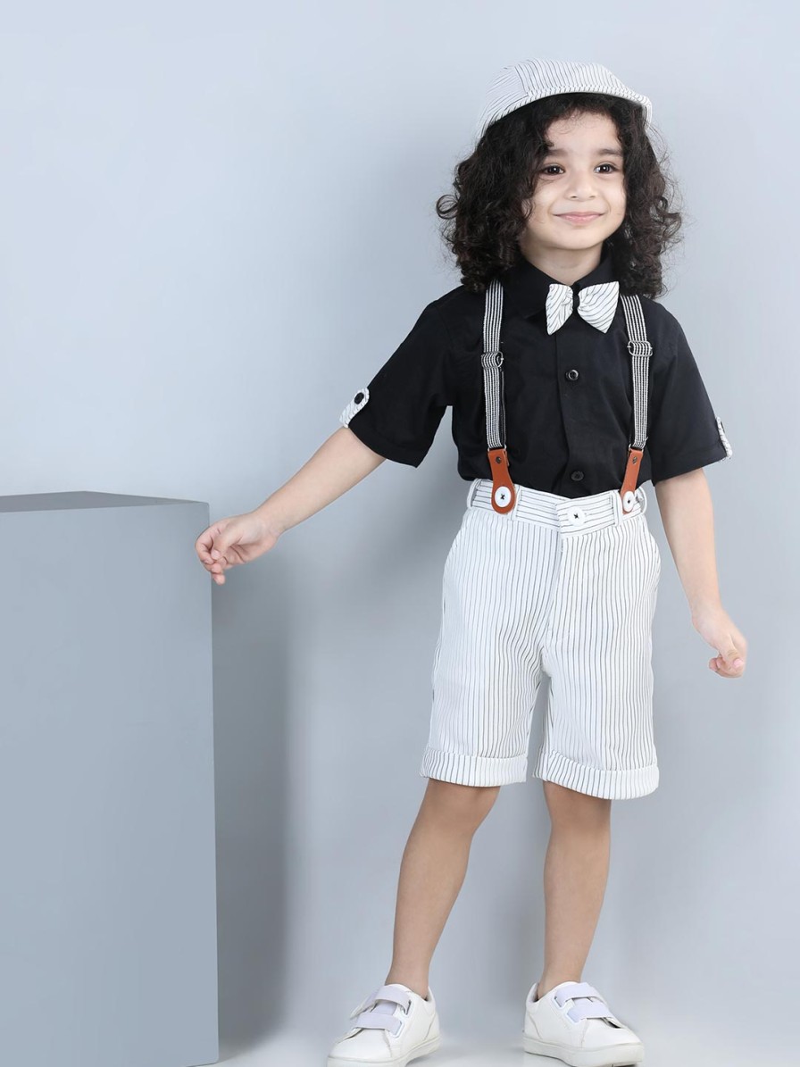 Kids Aj DEZInES Clothing Sets | Buy Aj Dezines Boys Black & White Shirt With Shorts - Apparel For Boys