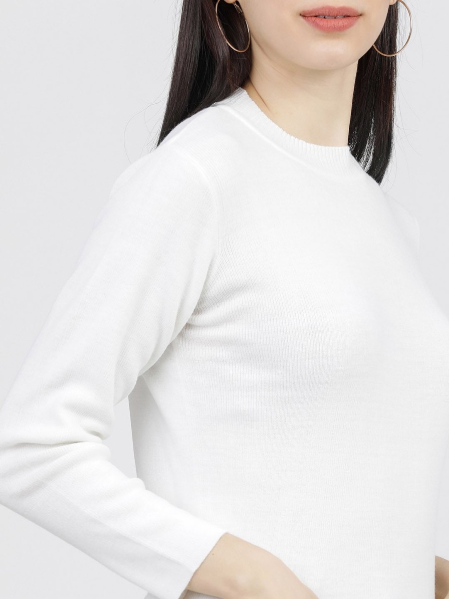 Women Tokyo Talkies Sweaters & Sweatshirts | Buy Tokyo Talkies Women Off White Solid Sweater - Apparel For Women