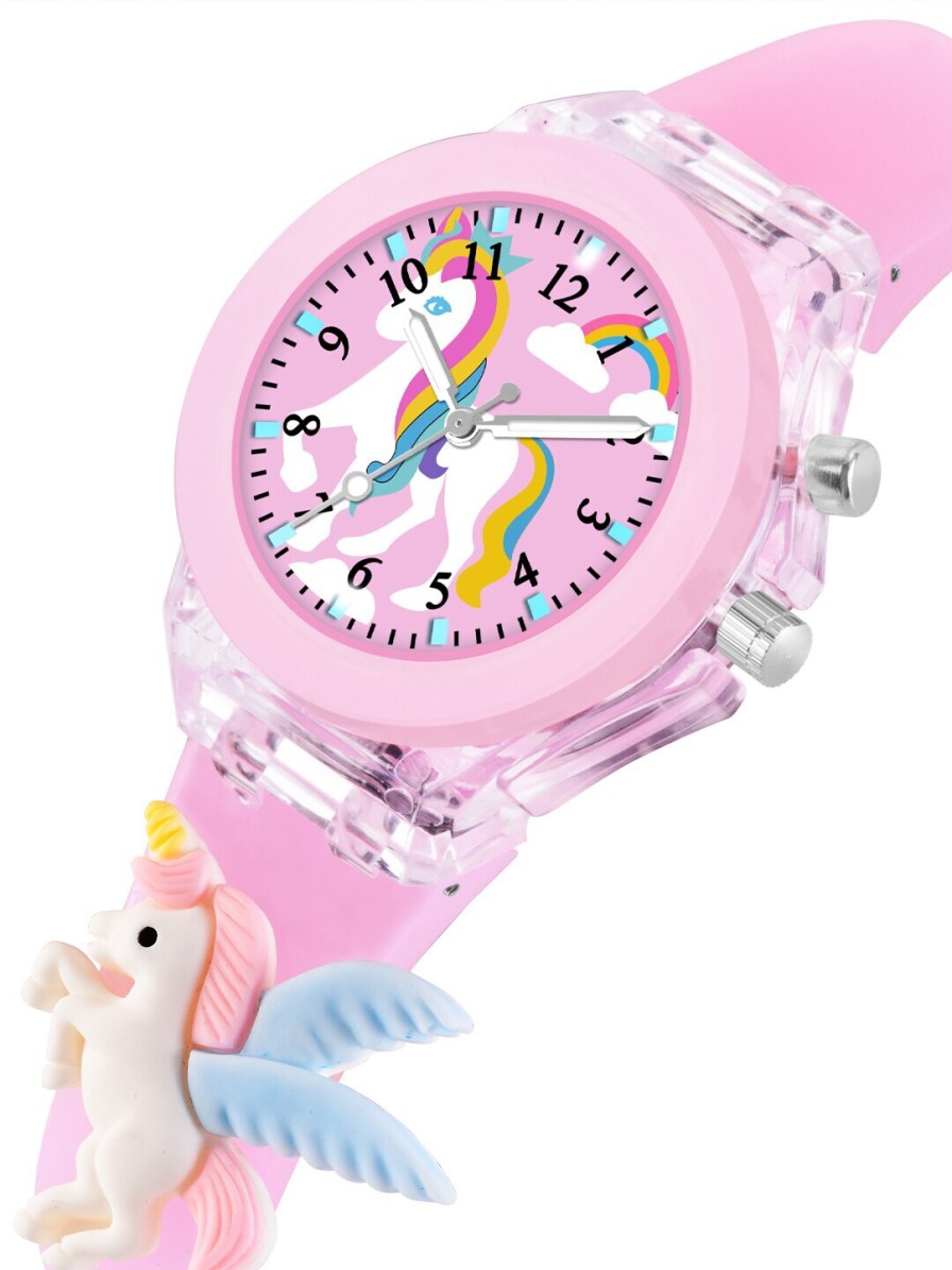 Kids Shocknshop Watches | Buy Shocknshop Kids Cartoon Printed Led Backlight Digital Multi Function Watch 327 Light Pink - Accessories For Unisex Kids