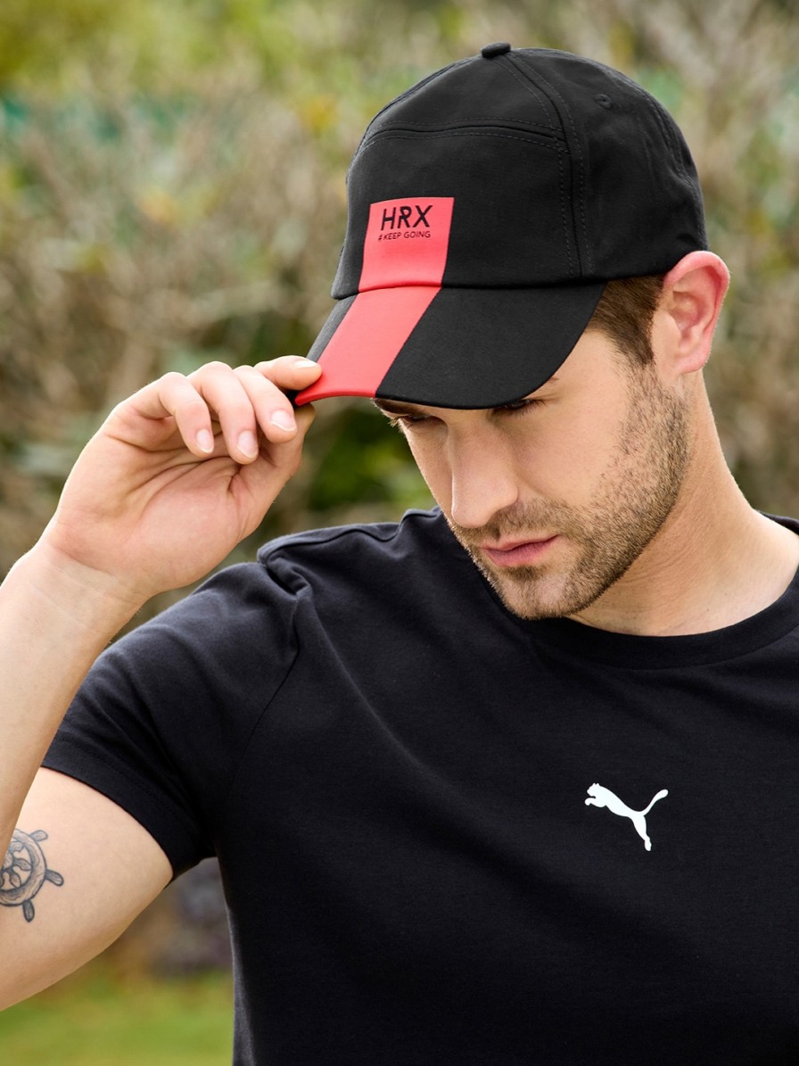 Men HRX by Hrithik Roshan Caps & Hats | Buy Hrx By Hrithik Roshan Men Black & Red Printed Lifestyle Cap - Accessories For Men