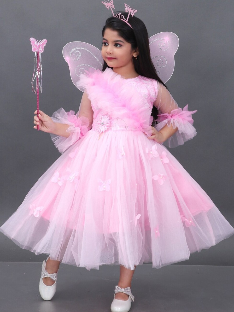 Kids BAESD Party Wear | Buy Baesd Girls Floral Net Fit & Flare Party Dress - Apparel For Girls