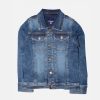 Kids KiddoPanti Jacket, Sweater & Sweatshirts | Buy Kiddopanti Boys Blue Washed Crop Denim Jacket With Badge - Apparel For Boys